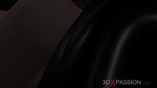 Sexy woman in latex catsuit bangs a pregnant college girl