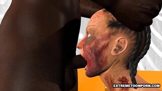 Foxy 3D Zombie Babe Taking Black Cock