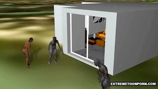 Foxy 3D Zombie Babe Taking Black Cock