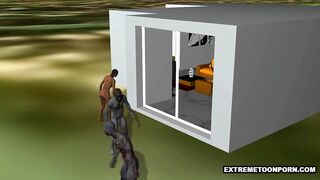 Foxy 3D Zombie Babe Taking Black Cock