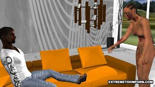 Foxy 3D Zombie Babe Taking Black Cock