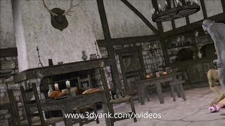 Pink haired 3D slut gets fucked by after hours visitors