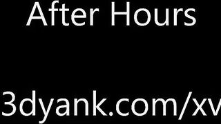 Pink haired 3D slut gets fucked by after hours visitors