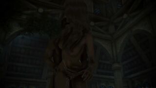 Skyrim bitch gets fucked in temple