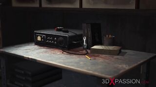 Fucking Machine. Horny Sexy Slave Gets Fucked by a Black Big Cock