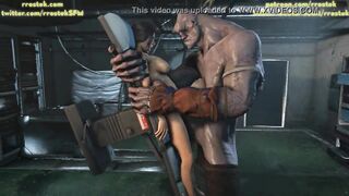 Lara Croft getting face fucked by Coach and then b. rough sex with Cyclop