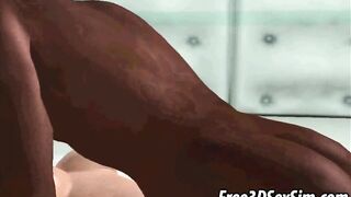 Foxy 3D babe getting fucked hard by an ebony stud