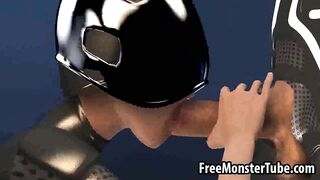 3D cartoon Tron babe sucks cock and gets fucked