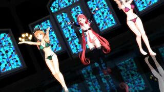 【MMD】Kawakaze & Kashima & Prinz - Undead enemies【R-18】