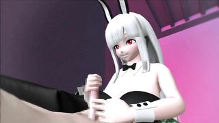 3D Hentai Bunny girl handjob