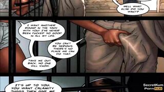 True Dick pt. 7 - Handcuffed Ebony babe Doggystyle BBC Fuck Outside - Public Cartoon Comic Porn
