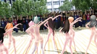 【MMD】Girls modified version in the courtyard【R-18】