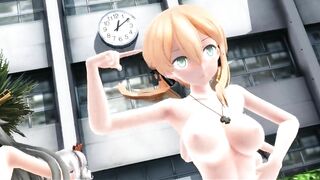 【MMD】Girls modified version in the courtyard【R-18】