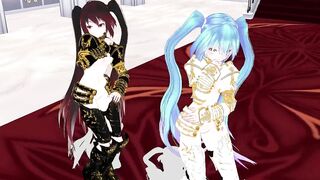 【MMD】Miku Knights - I love Kiss me【R-18】
