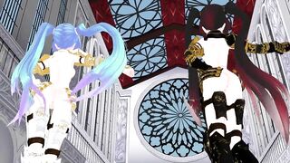 【MMD】Miku Knights - I love Kiss me【R-18】