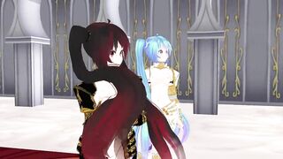 【MMD】Miku Knights - I love Kiss me【R-18】
