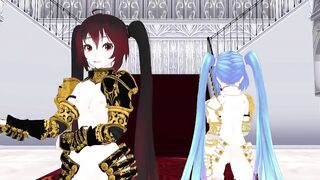 【MMD】Miku Knights - I love Kiss me【R-18】