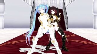 【MMD】Miku Knights - I love Kiss me【R-18】