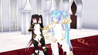 【MMD】Miku Knights - I love Kiss me【R-18】