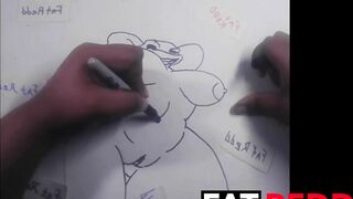 Me outlining a dinosaur