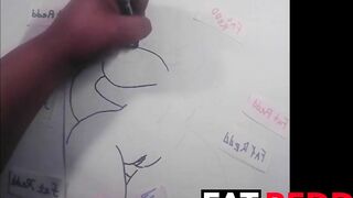 Me outlining a dinosaur
