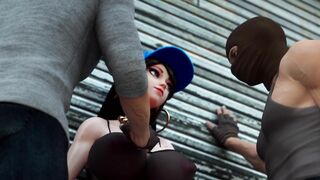 Ying in alleyway with two BBC - Paladins