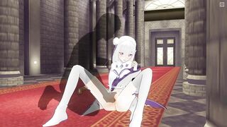 3D HENTAI Emilia feels fingers in her pussy
