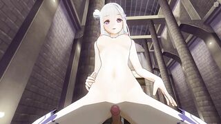 3D HENTAI POV Emilia rider on your cock