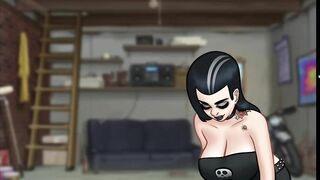Summertime Saga - sex sitting on a motorcycle with a goth girl - All Sex Scenes Only