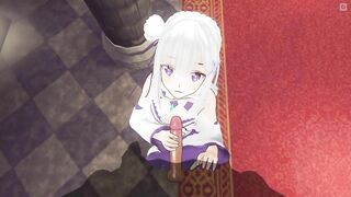 3D HENTAI POV Emilia blowjob