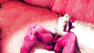 beauty mingles with goblins in a slimy den.