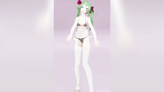 Hatsune Love Cycle Vertical Screen - Undress Dance Nude 3D Dark Green Hair Color Edit smixix