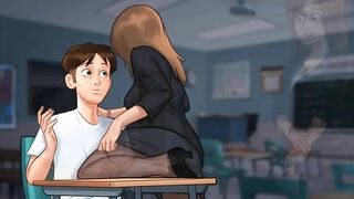Summertime Saga: French MILF Professor Kisses Her Student On His Chair-Ep85