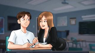 Summertime Saga: French MILF Professor Kisses Her Student On His Chair-Ep85