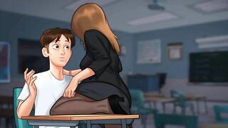 Summertime Saga: French MILF Professor Kisses Her Student On His Chair-Ep85