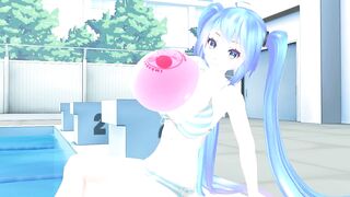 Imbapovi - Miku Blows to Pop Pink Balloon