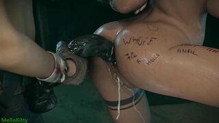 Busty Brunette Tied Up Lesbian Fuck - Horny Girl's Extremely Sexy Moaning BDSM Bondage