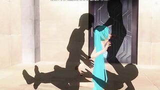 3D HENTAI Miku triple penetration