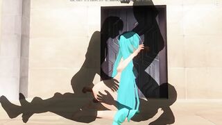 3D HENTAI Miku triple penetration