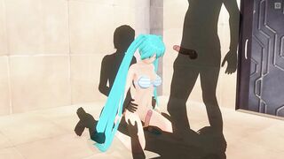3D HENTAI Miku triple penetration
