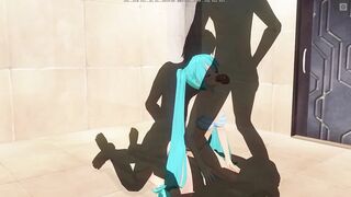 3D HENTAI Miku triple penetration