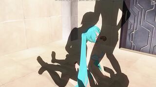 3D HENTAI Miku triple penetration