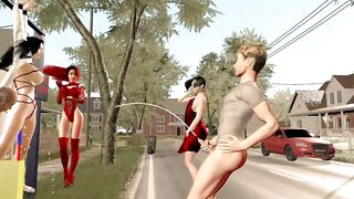 【 3D animation】被吊在单杠上供路人玩弄。Hanging from a horizontal bar for passers-by to play with.