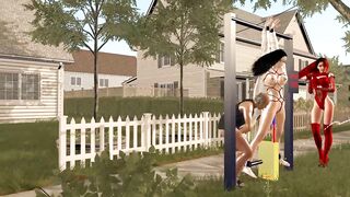 【 3D animation】被吊在单杠上供路人玩弄。Hanging from a horizontal bar for passers-by to play with.