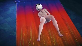 2B squirts from solo masturbation