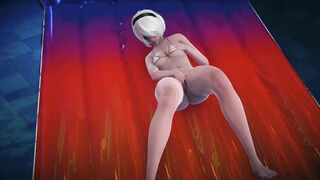 2B squirts from solo masturbation