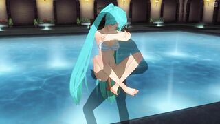 3D HENTAI Miku fuck Lifting pose