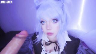 CUTE LITTLE MAID GIVES TO YOUR COCK A WARM MASSAGE *full video on Onlyfans*