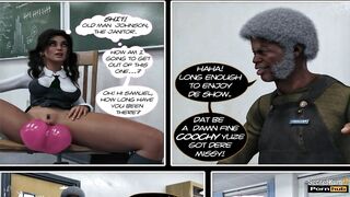 Educating Ella - 18yo Size Queen Collage Girl Caught Riding Huge dildo at School - 3D Cartoon Comic