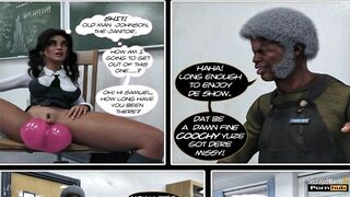 Educating Ella - 18yo Size Queen Collage Girl Caught Riding Huge dildo at School - 3D Cartoon Comic